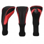 Golf Headcover Kit black & red (3)