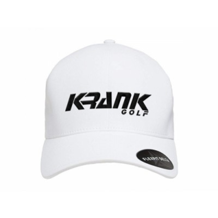 Krank Flexfit™ fitted white golf cap