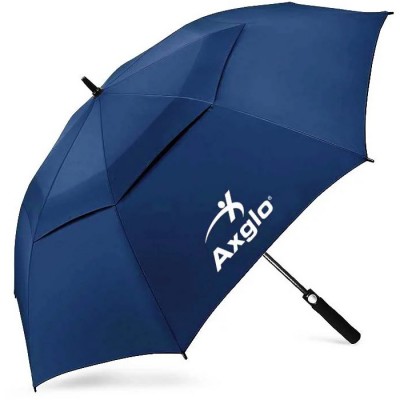 Parapluie 68" bleu de golf auto. à double toit AXGLO avec protection UV