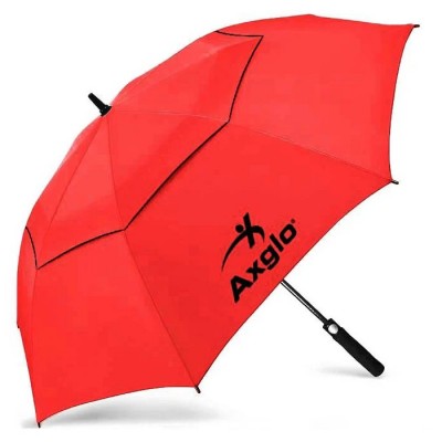 Parapluie 68" rouge de golf auto. à double toit AXGLO avec protection UV